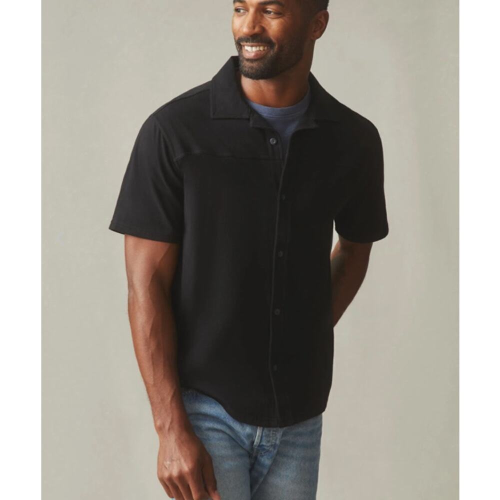 American Giant Horizon Shirt Button Up Short Sleeve Black Size 2XL NEW